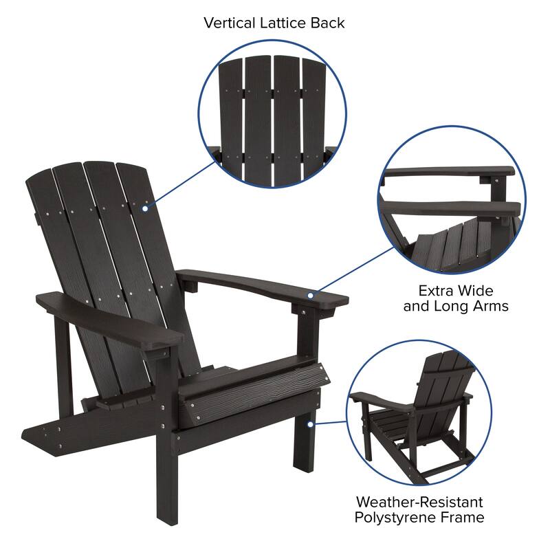 Star and Moon Fire Pit with Mesh Cover & 4 Poly Resin Adirondack Chairs