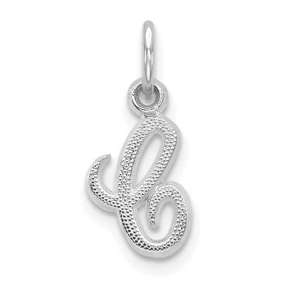14k White Gold w Casted Initial Letter C Pendant for Necklace