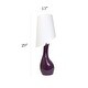 preview thumbnail 11 of 9, Curved Purple Ceramic Table Lamp with Asymmetrical White Shade
