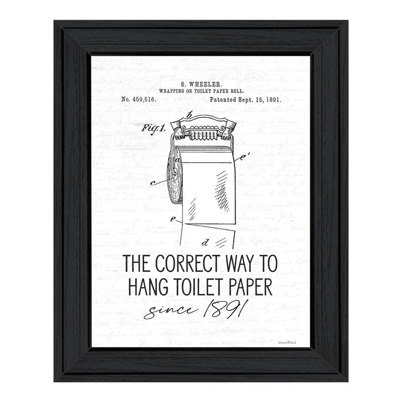 TrendyDecor4U Contemporary "Correct Way to Hang Toilet Paper" Framed Print Wall Art