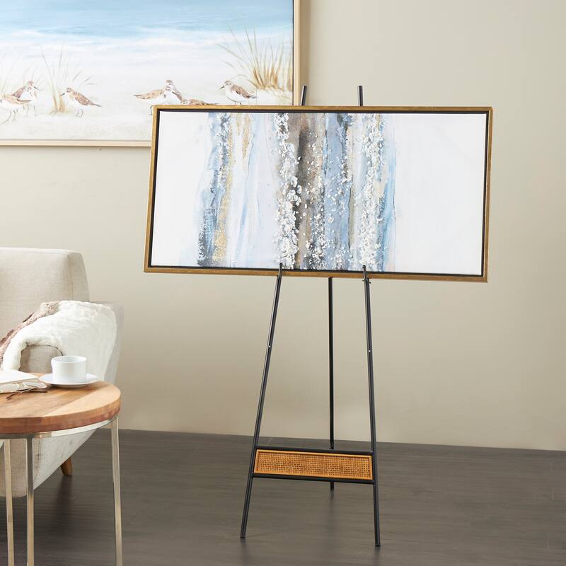 Black Metal Easel with Wood Accents