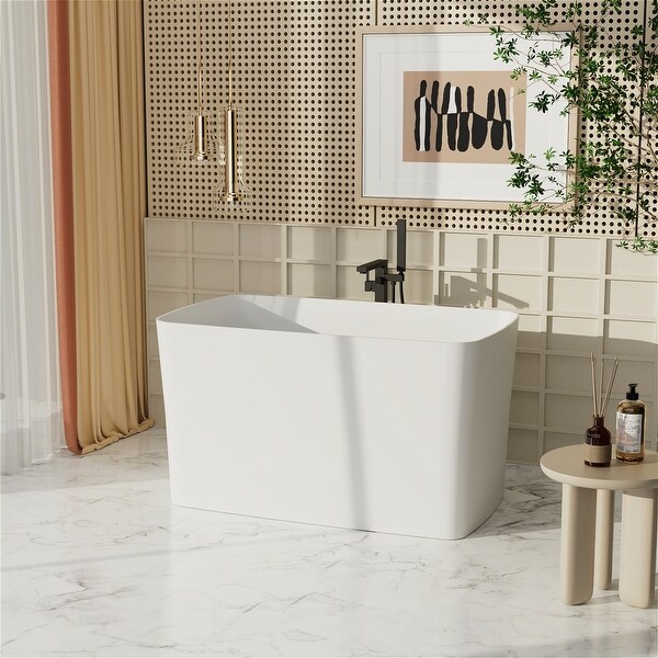 GIVINGTREE 47'' x 28'' Solid Surface Stone Resin Freestanding