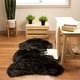 preview thumbnail 80 of 155, Silver Orchid Parrott Faux Fur Sheepskin Area Rug 2' 6" x 4' Shaped - Black