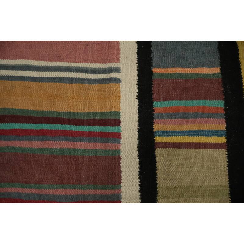 Hand Woven Oriental 100% Wool Carpet Southwestern Modern Multi-Colored Kilim Area Rug - 13' 4'' X 9' 3''
