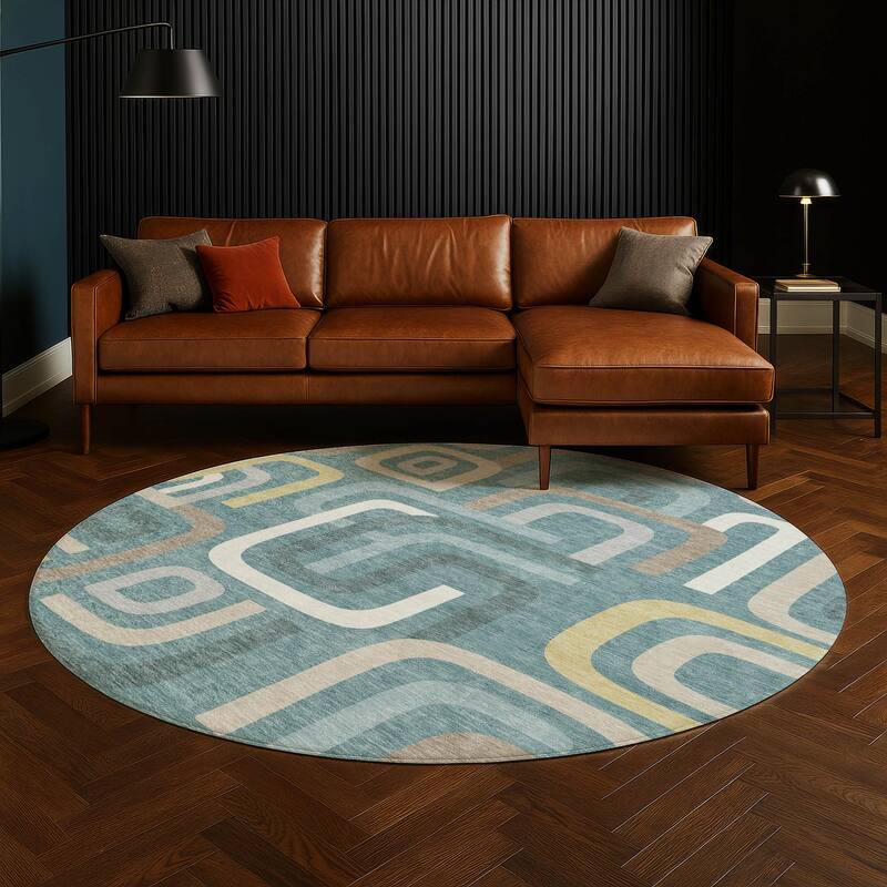 Machine Washable Indoor/ Outdoor Modern Penner Chantille Rug