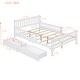preview thumbnail 38 of 59, Vertical Headboard Footboard Platform Bed Frame, Both Side Guardrails, Wooden Slat Panel Bed with 2 Storage Drawers
