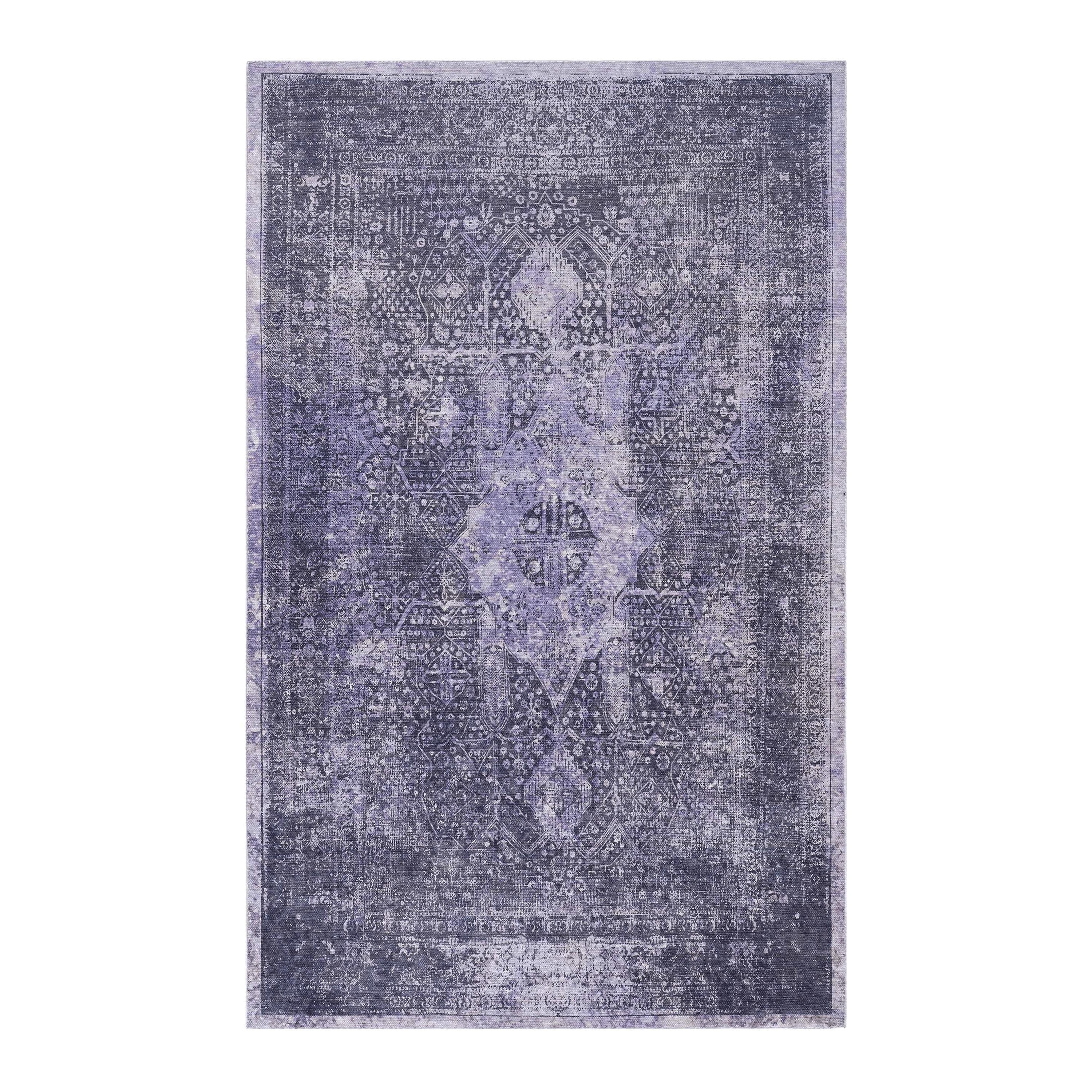 MAVAL Anthracite Washable Non-Shedding Area Rug