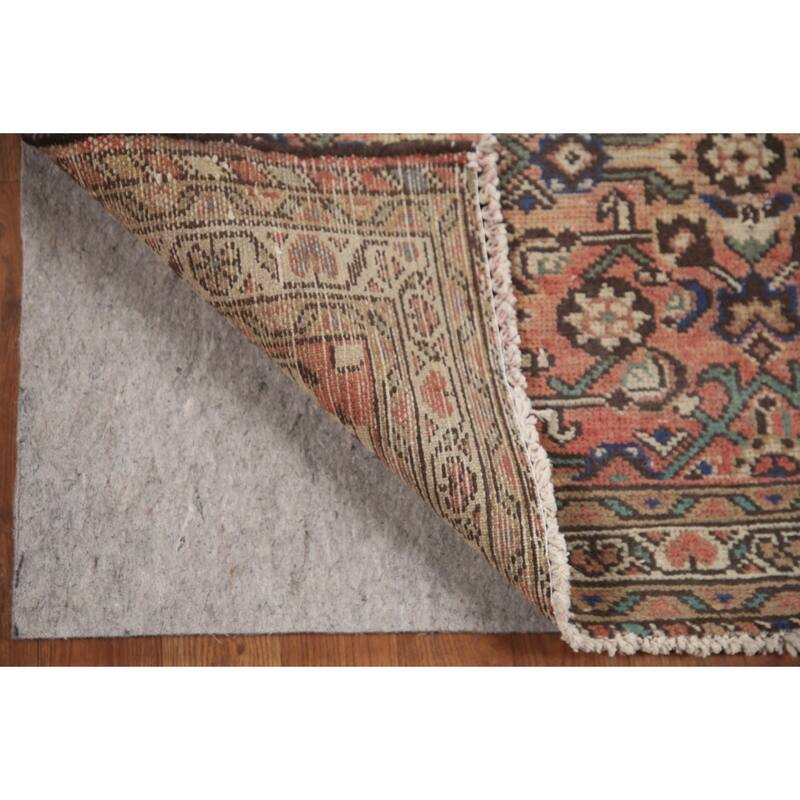 Hand Knotted Oriental 100% Wool Carpet Traditional Geometric Peach Hamedan Runner Rug - 11' 3'' X 3' 6''