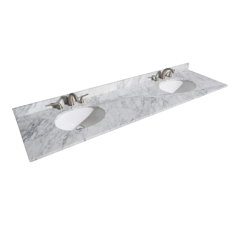 Wyndham Collection 80" Double Vanity Top with Undermount Oval Sinks