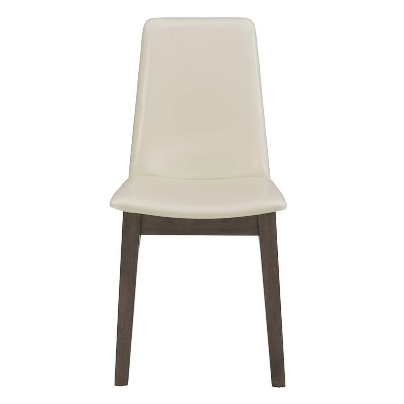 Harstad Wood Finish White Vegan Leather Dining Chair (Set of 2) by iNSPIRE Q Modern