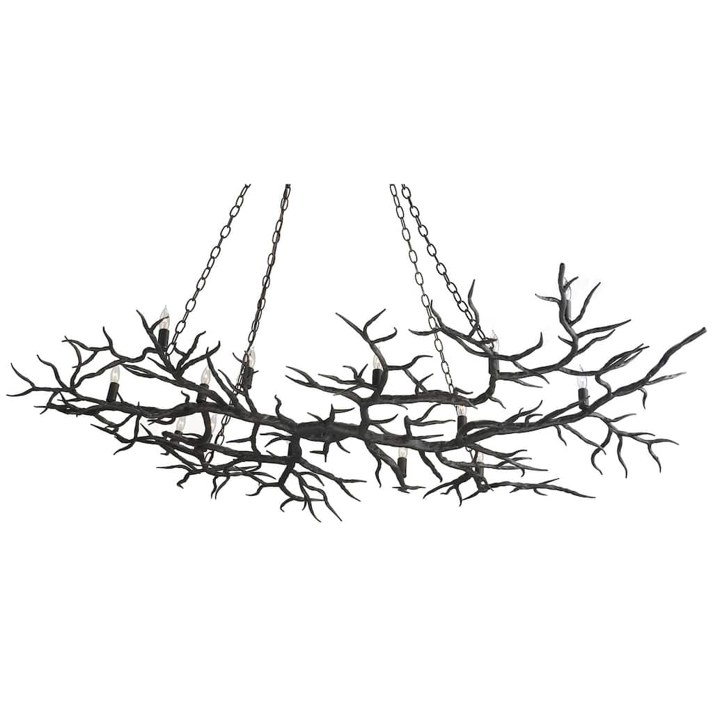 Currey & Company Rainforest Bronze Chandelier - 46.25"h x 74"w x 46.75"d