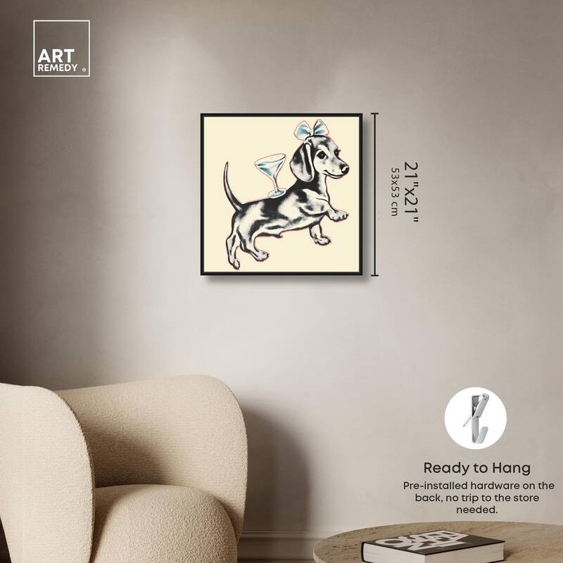 Martini Pup II Canvas by Art Remedy