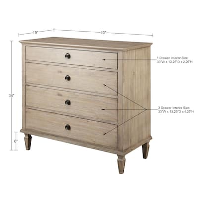 Madison Park Signature Victoria 4-drawer wood dresser (40")