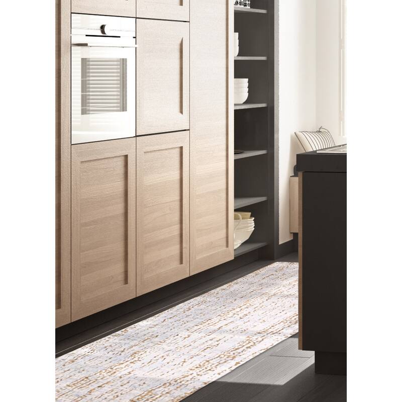 ECARPETGALLERY Hand-knotted Legacy Light Blue, Light Grey Silk, Wool Rug - 2'6 x 12'3