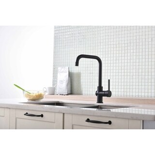 Matte Black Kitchen Sink Faucet Single Lever Single Hole ...