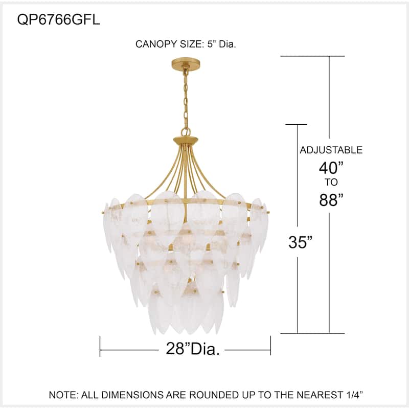 Lilestone 7-Light Gold Leaf Pendant