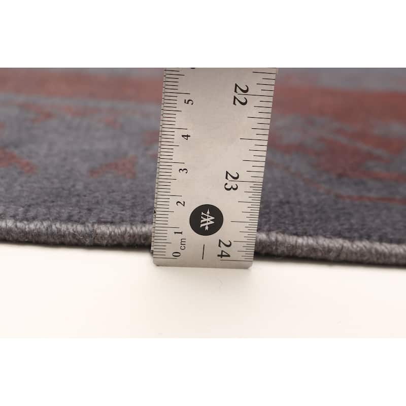 ECARPETGALLERY Hand-knotted Color Transition Charcoal Wool Rug - 2'9 x 10'5