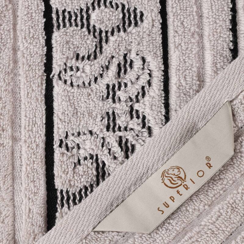 Superior Sadie Zero Twist Cotton Solid and Floral 6 Piece Towel Set