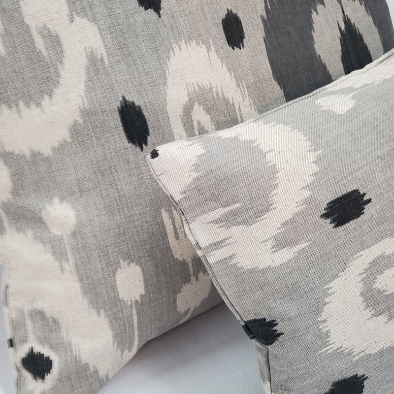 Pillow Decor Indah Ikat Gray 12x20 Throw Pillow