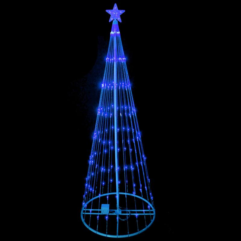 12' Pre-Lit Blue LED Show Cone Christmas Tree Outdoor Decor