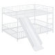 preview thumbnail 25 of 70, Metal Bunk Bed with Slide and Door, Twin Over Twin/Full Over Full Low Bunk Bedframe with Fence Guardrails and Ladder for 2 Kids