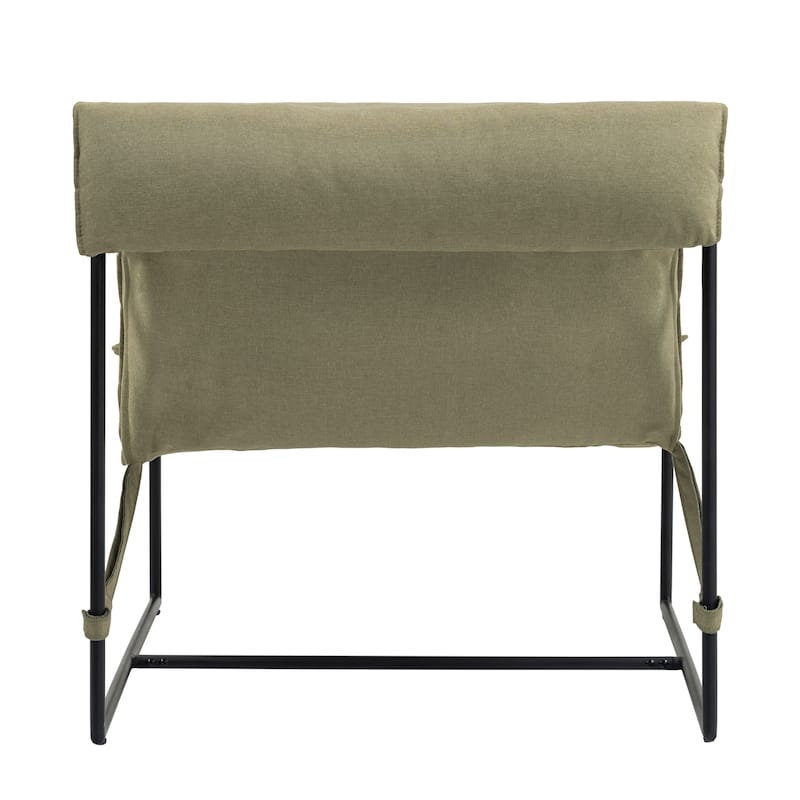 Fabric Armchair Metal Framed Sling Accent Chair