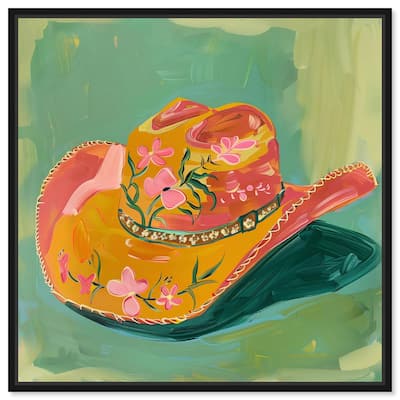 Wildflower Cowboy Hat Canvas by Art Remedy
