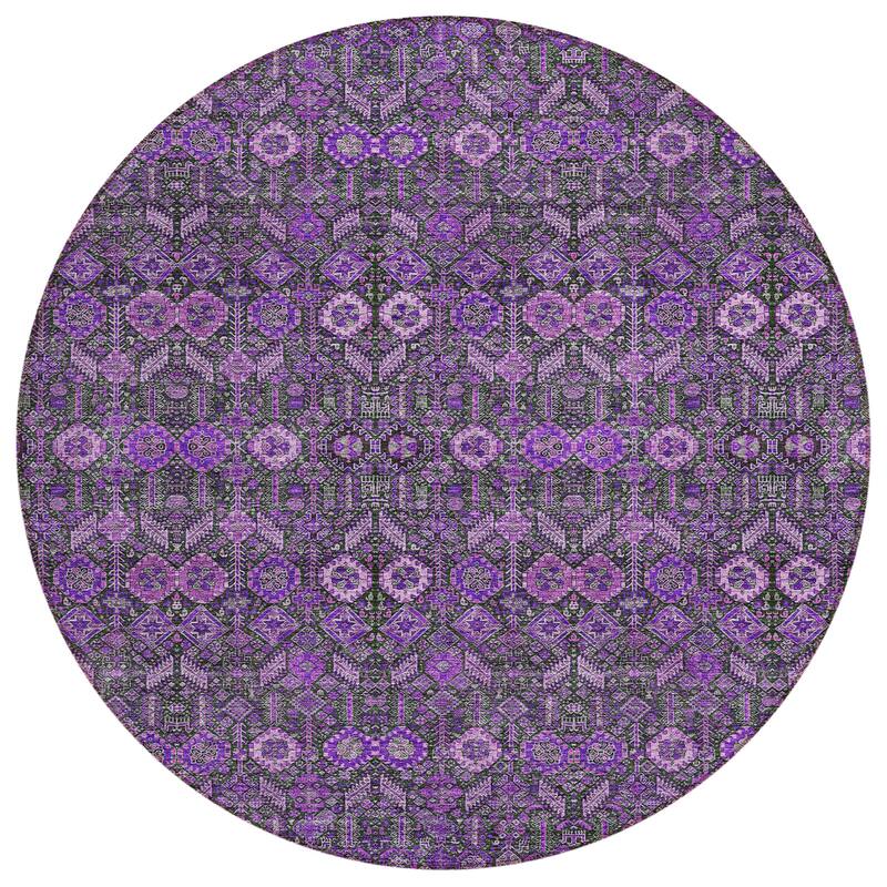 Machine Washable Indoor/ Outdoor Traditional Boho Chantille Rug