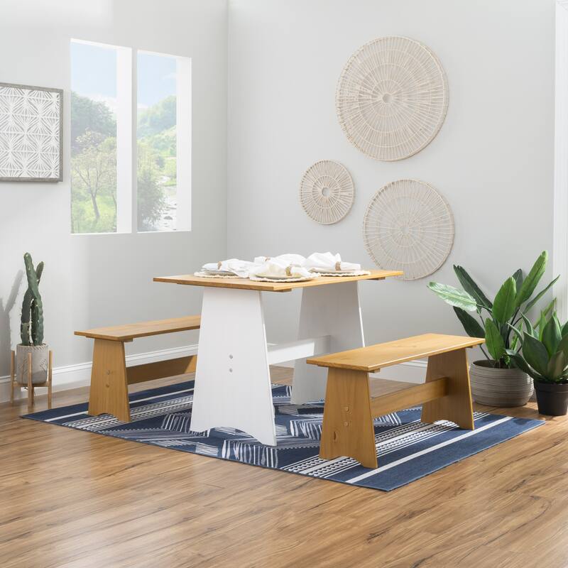 Linon Beatty Large Rustic Backless Bench