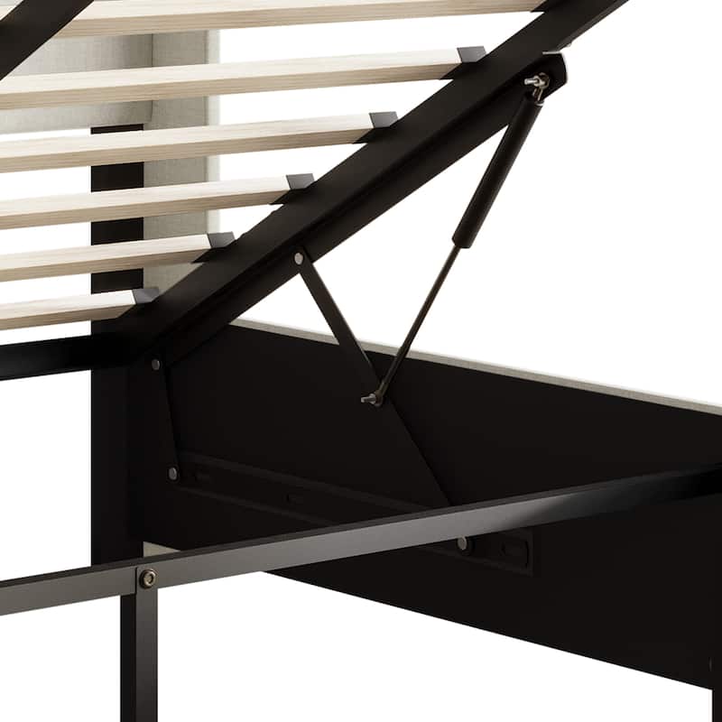 CraftPorch Modern Wingback Platform Lift Up Storage Bed