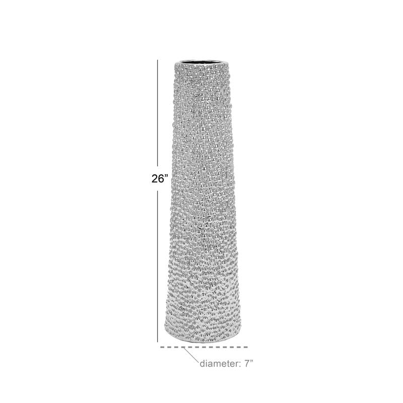 Minimalist Ceramic Modern Tall Vase with Bubble Texture - Silver, Black, Gold, White