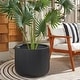 preview thumbnail 4 of 25, SAFAVIEH Outdoor Lucca Cement Ficonstone Planter Pot - 23"W x 23"D x 18"H Black