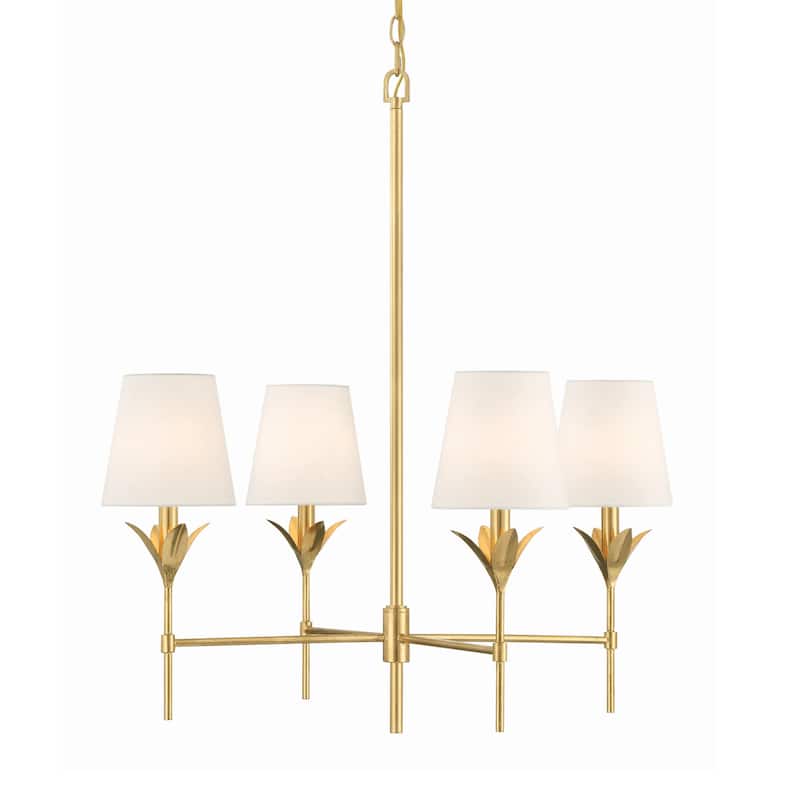 Crystorama Lighting Group 534 Broche 4 Light 28" Wide Chandelier with - Antique Gold