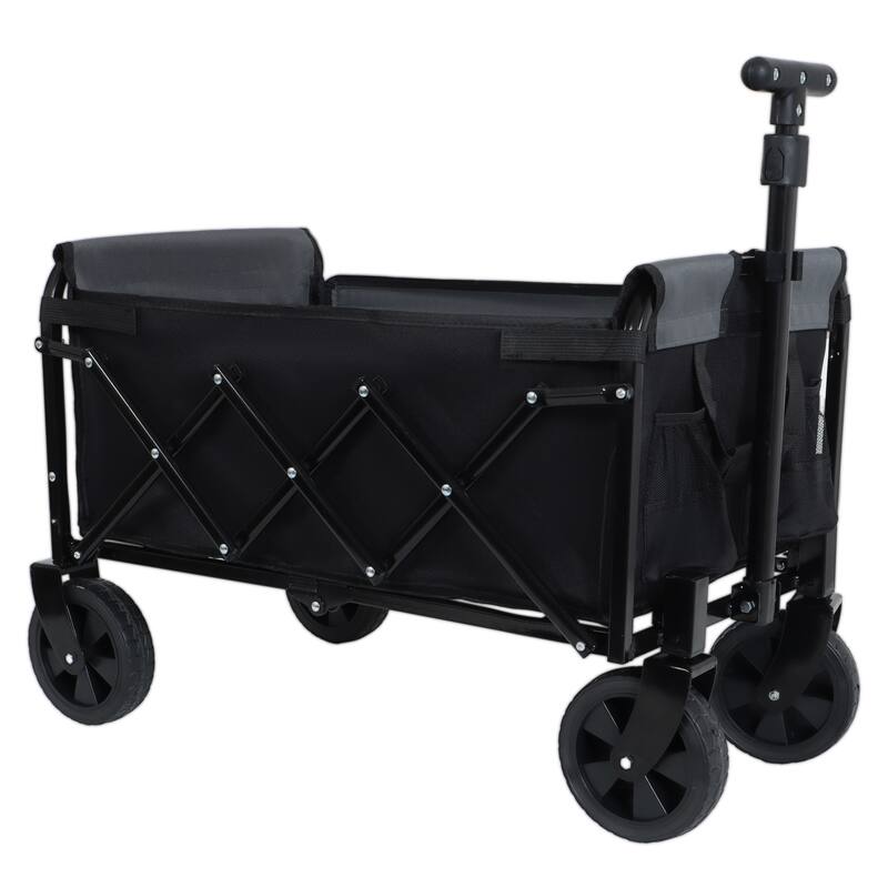 Convertible Steel Folding Camping Wagon Cart,Storage Compartment