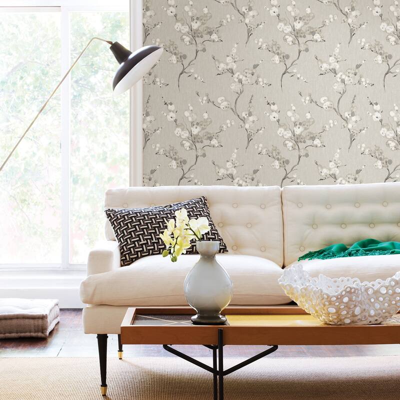 A-Street Prints Bliss Taupe Blossom Wallpaper