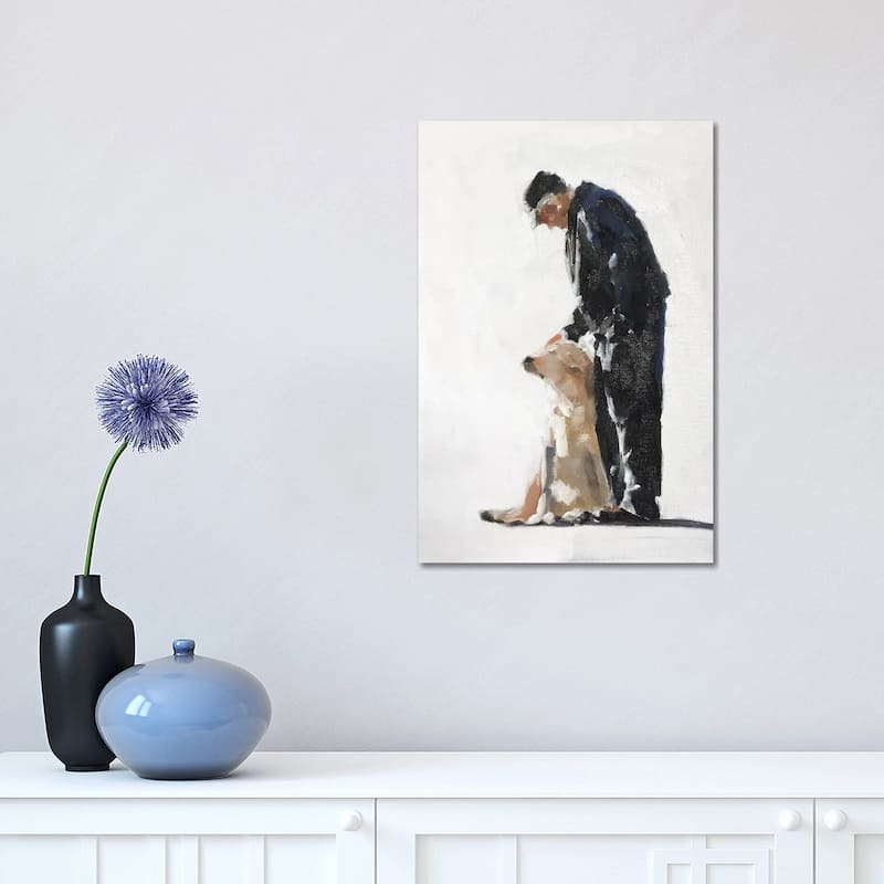 iCanvas "Man And His Golden Labrador" by James Coates Canvas Print - 18x12x1.5