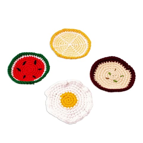 Novica Handmade Good Taste Crocheted Coasters (Set Of 4)