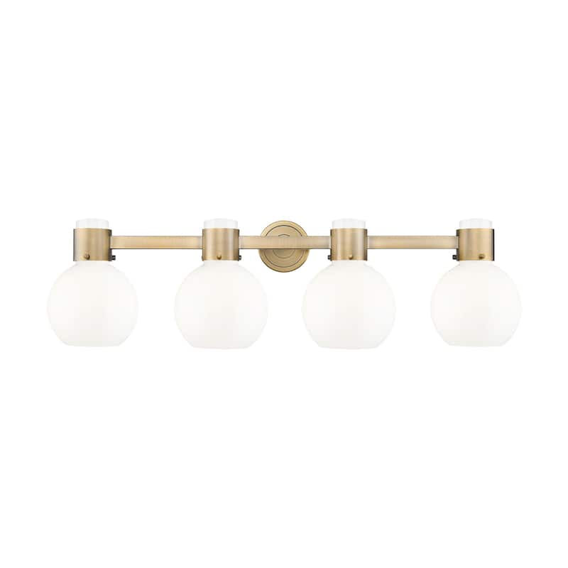 Innovations Lighting 464-4W-10-34 Lawton Sphere Vanity Lawton Sphere 4 - Brushed Brass / Gloss White
