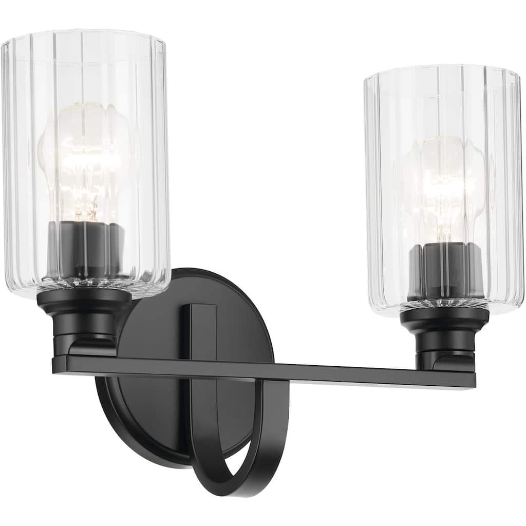 Kichler 55225FLU Gioe 2 Light 14" Wide Vanity Light with Clear Fluted