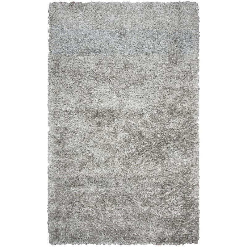 Alora Decor Pearl Contemporary Solid Gray Polyester/Lurex Area Rug - Gray - 5' x 7'6