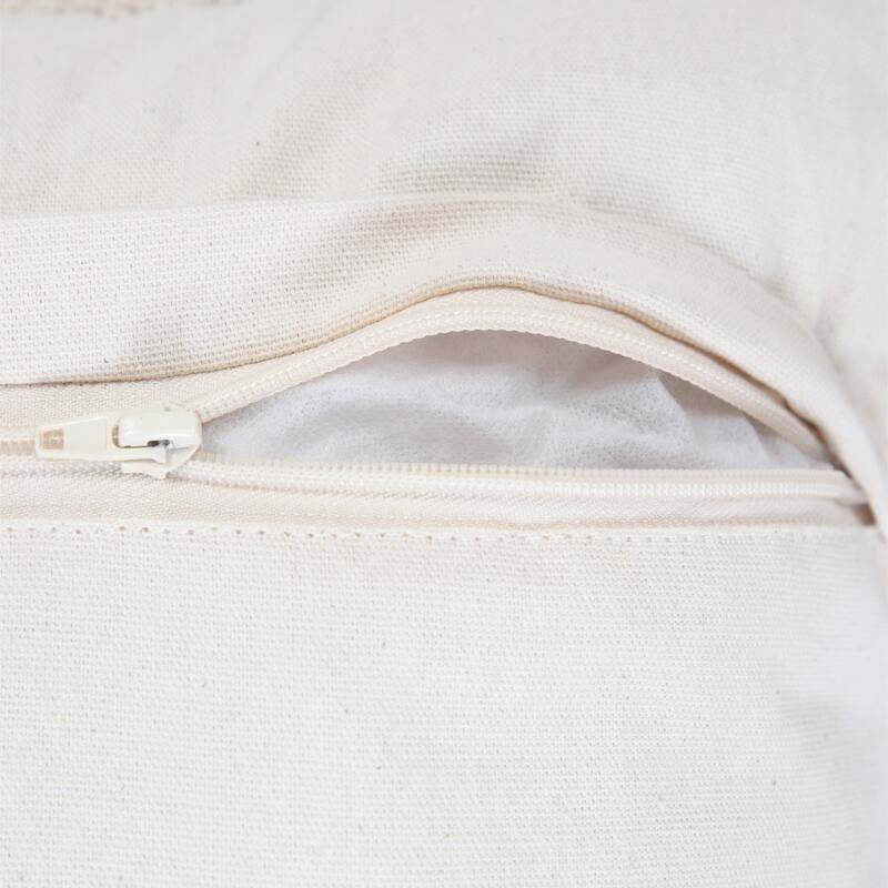 Handwoven Two Tone Geometric Cotton Throw Pillow Cover - 20" - Black and White