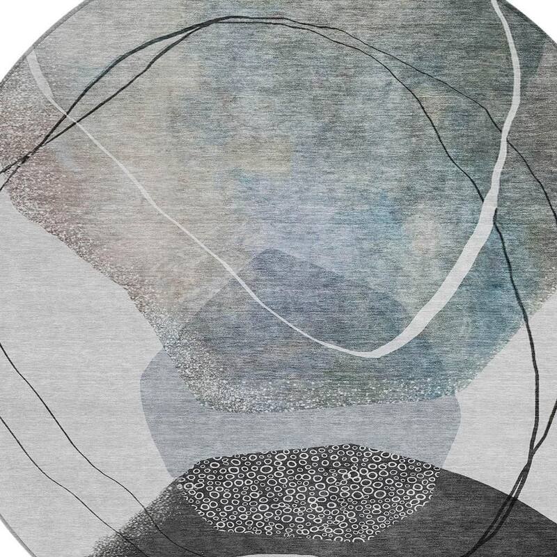 HomeRoots Abstract Transitional Rectangle Outdoor Rug