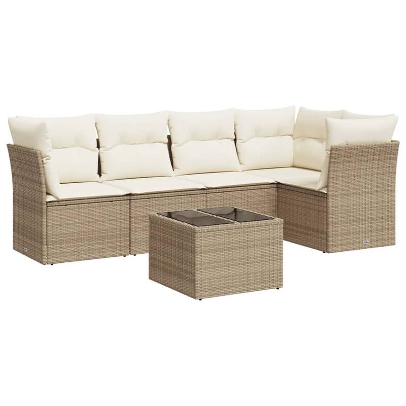 vidaXL Garden Sofa Set Beige, Cream white - 21.7 x 21.7 x 14.6