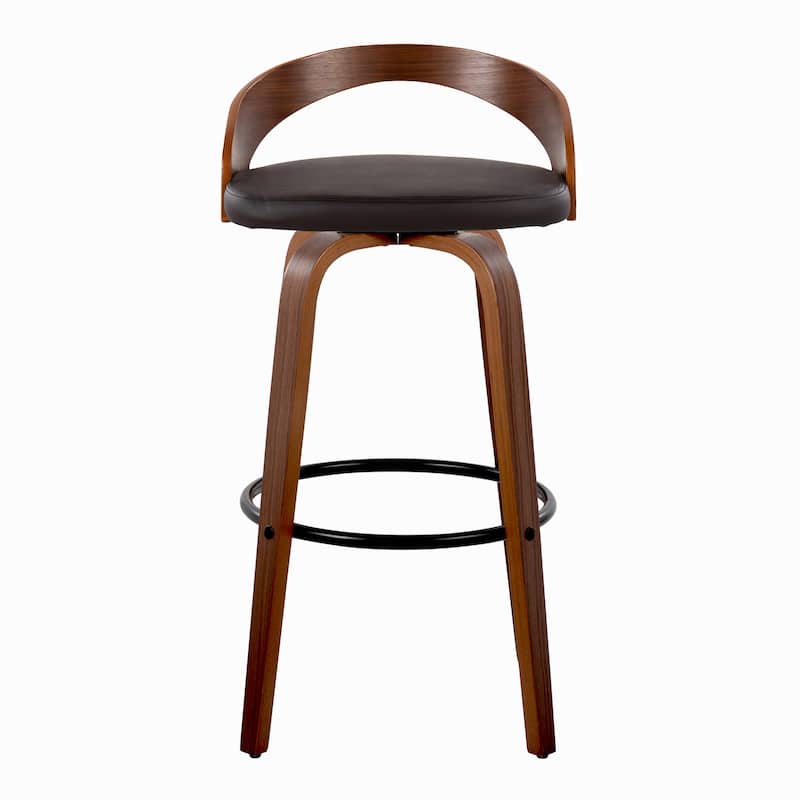 Carson Carrington Stavanger 30" Fixed-Height Bar Stool with Bent Wood Legs & Round Footrest (Set of 2)