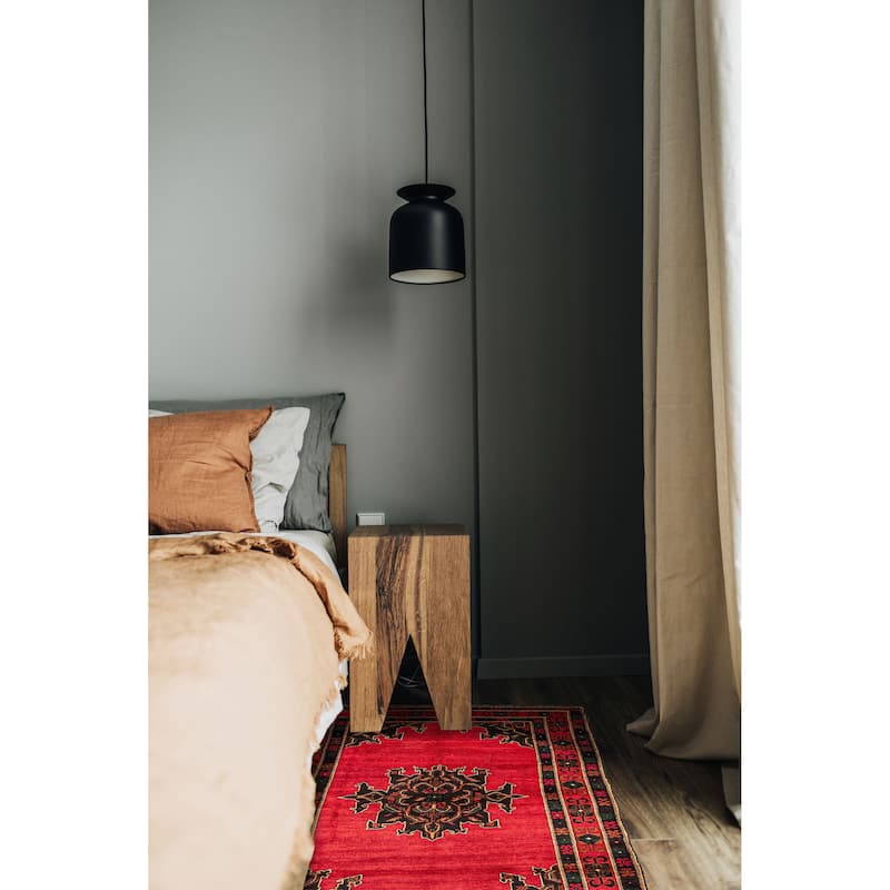 ECARPETGALLERY Hand-knotted Teimani Red Wool Rug - 3'8 x 6'4