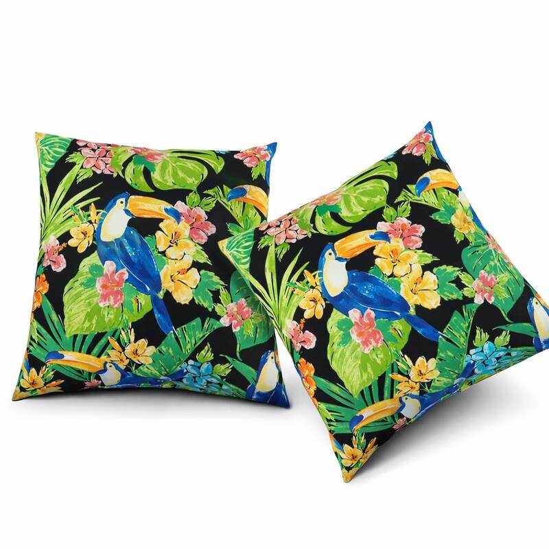 2 Pack Outdoor Throw Pillows, Waterproof & Fade-Resistant Patio Cushions -Soft & Comfortable Decorative Pillow Covers (18x18")