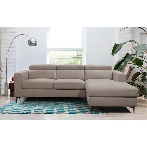 Abbyson Trinton Stain-Resistant Fabric Sectional with Adjustable Headrests