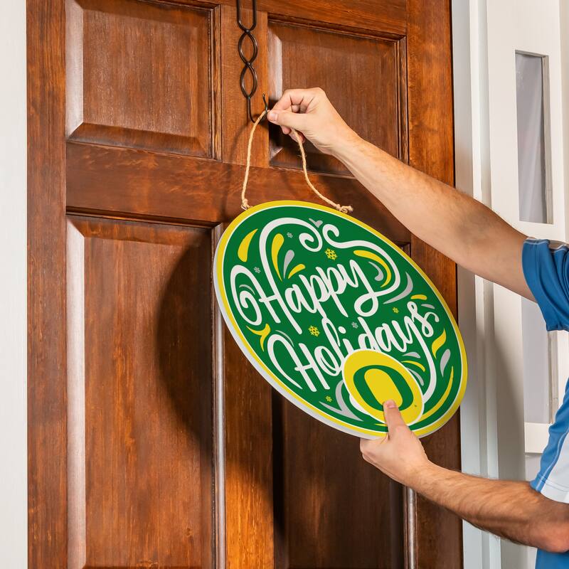 University of Oregon 18" x 18" Happy Holidays Door Décor Wall Sign - 18" x 18"