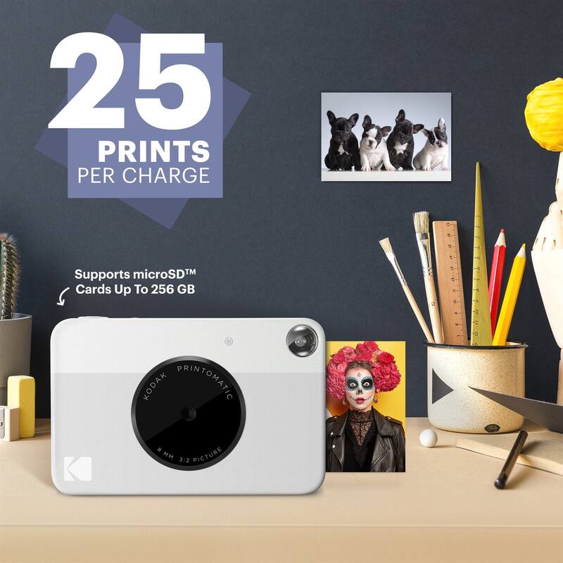 Kodak Printomatic 5MP Instant Print Camera & Zink Photo Paper (75 Sheets) Bundle - N/A