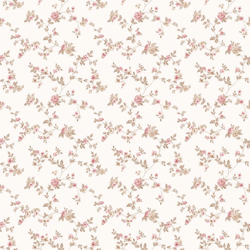 Galerie Wallcoverings Small Prints Delicate Floral Non-woven Matte Wallpaper Roll - 33-feet long x 21-inches wide - Cranberry/Tan